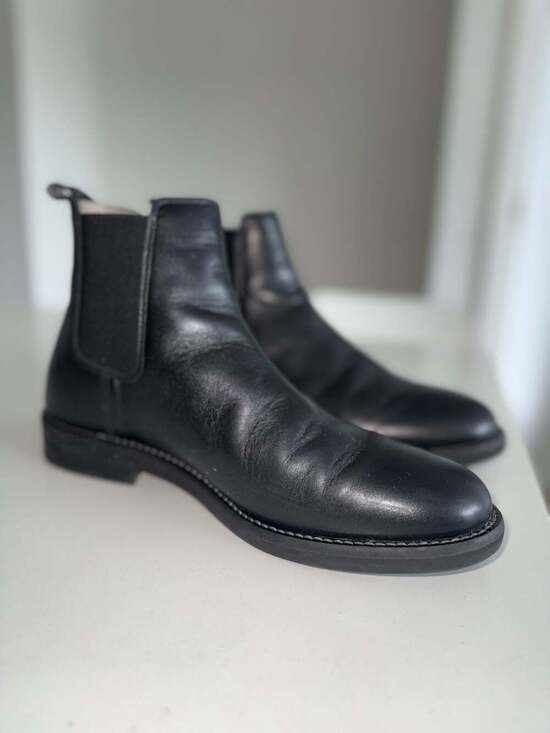 AllSaints Harley Black Leather Chelsea Boots Size 10 main image 6